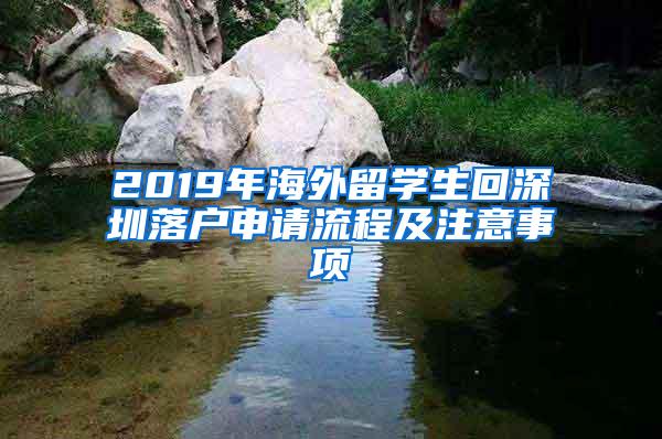 2019年海外留学生回深圳落户申请流程及注意事项