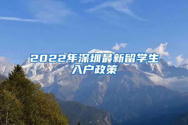 2022年深圳最新留学生入户政策