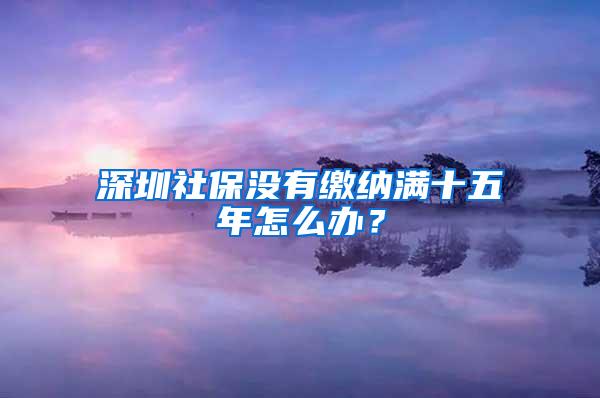 深圳社保没有缴纳满十五年怎么办？