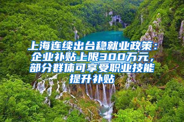 上海连续出台稳就业政策：企业补贴上限300万元，部分群体可享受职业技能提升补贴