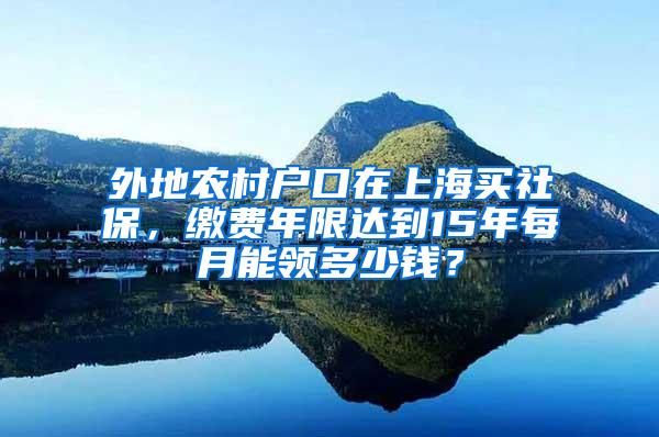 外地农村户口在上海买社保，缴费年限达到15年每月能领多少钱？