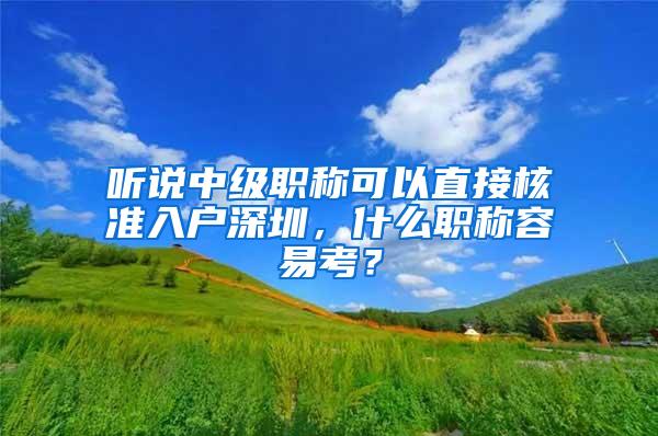 听说中级职称可以直接核准入户深圳，什么职称容易考？