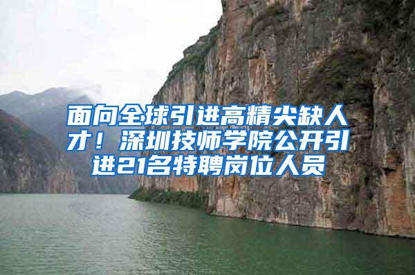 面向全球引进高精尖缺人才！深圳技师学院公开引进21名特聘岗位人员