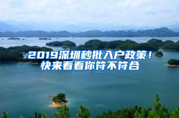 2019深圳秒批入户政策！快来看看你符不符合