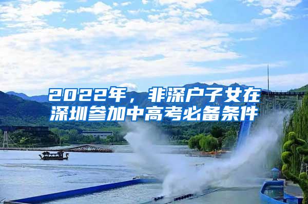 2022年，非深户子女在深圳参加中高考必备条件