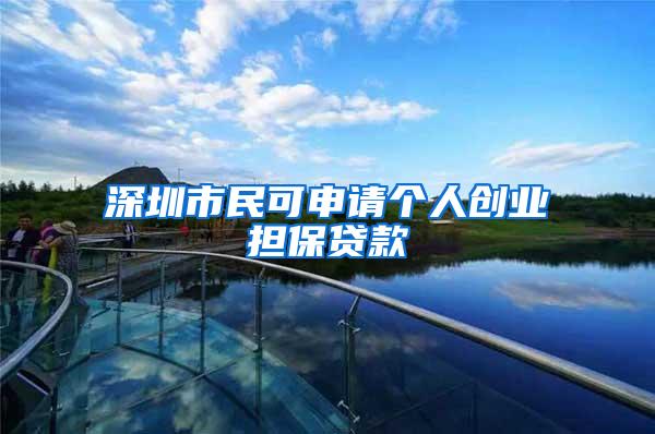 深圳市民可申请个人创业担保贷款