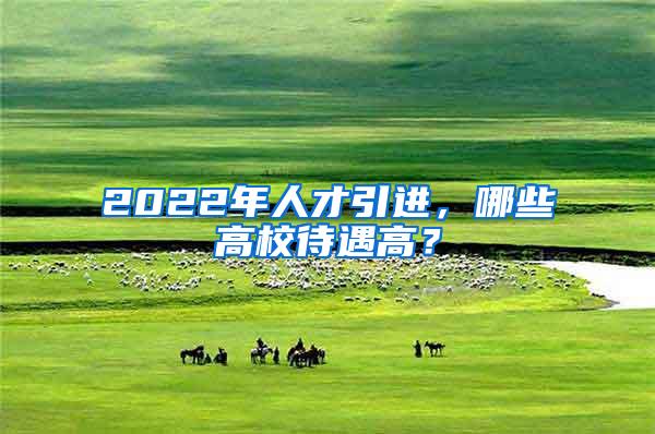 2022年人才引进，哪些高校待遇高？