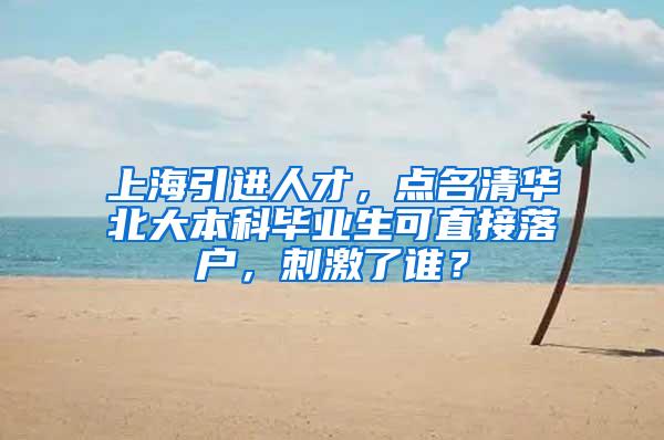 上海引进人才，点名清华北大本科毕业生可直接落户，刺激了谁？