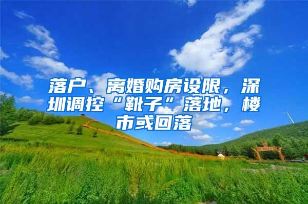 落户、离婚购房设限，深圳调控“靴子”落地，楼市或回落