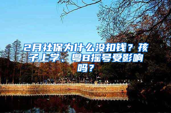 2月社保为什么没扣钱？孩子上学、粤B摇号受影响吗？