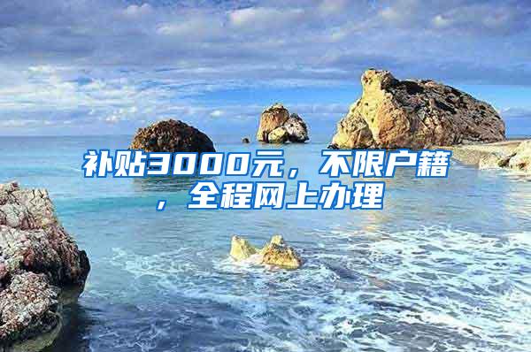 补贴3000元，不限户籍，全程网上办理