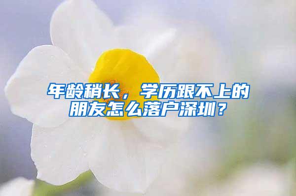 年龄稍长，学历跟不上的朋友怎么落户深圳？