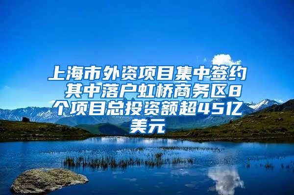 上海市外资项目集中签约 其中落户虹桥商务区8个项目总投资额超45亿美元