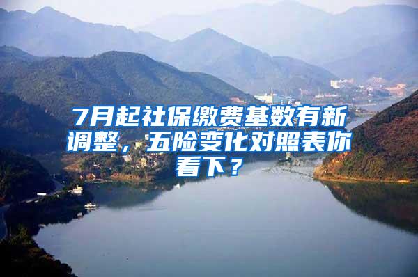 7月起社保缴费基数有新调整，五险变化对照表你看下？