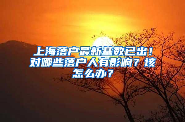 上海落户最新基数已出！对哪些落户人有影响？该怎么办？