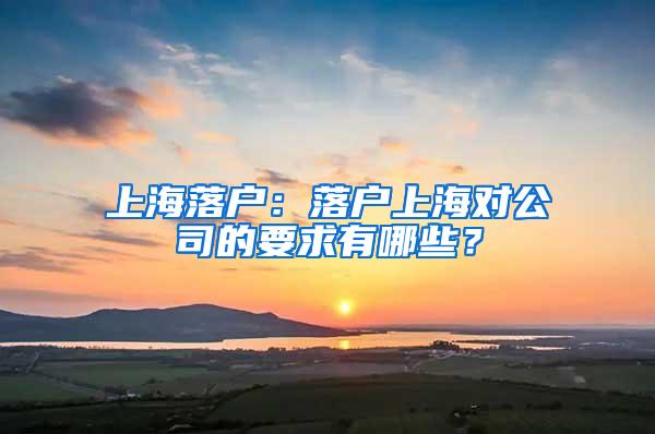 上海落户：落户上海对公司的要求有哪些？