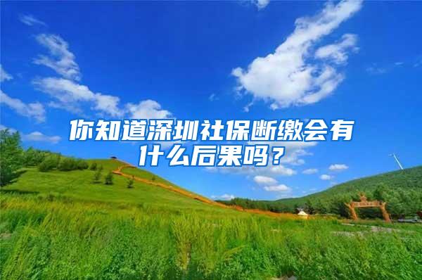 你知道深圳社保断缴会有什么后果吗？