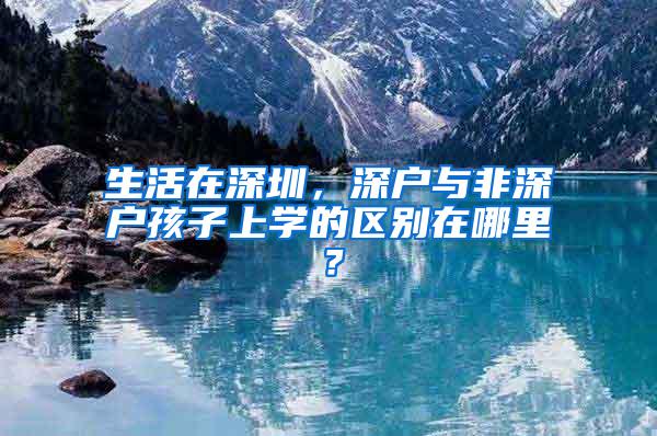 生活在深圳，深户与非深户孩子上学的区别在哪里？