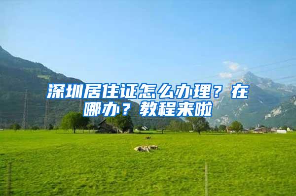 深圳居住证怎么办理？在哪办？教程来啦