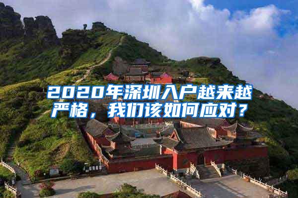 2020年深圳入户越来越严格，我们该如何应对？