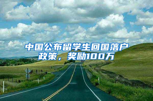 中国公布留学生回国落户政策，奖励100万