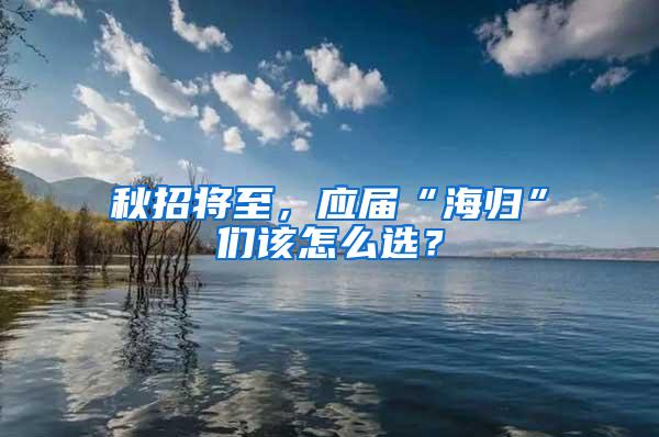 秋招将至，应届“海归”们该怎么选？