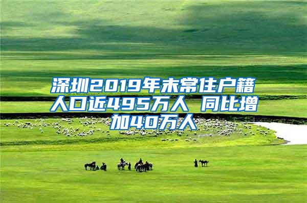 深圳2019年末常住户籍人口近495万人 同比增加40万人