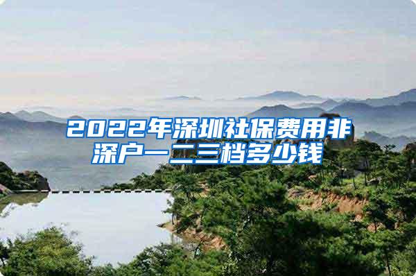 2022年深圳社保费用非深户一二三档多少钱