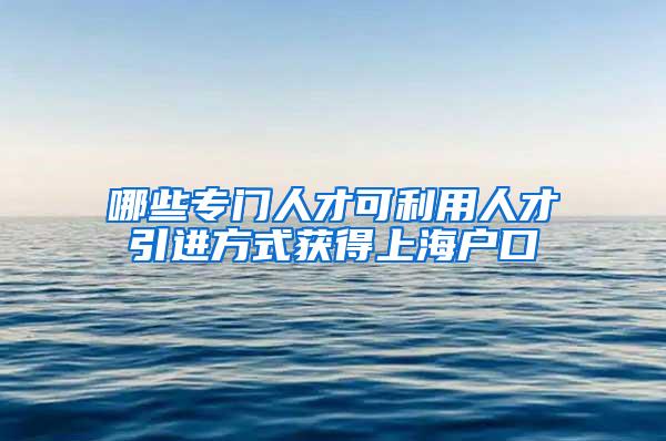 哪些专门人才可利用人才引进方式获得上海户口