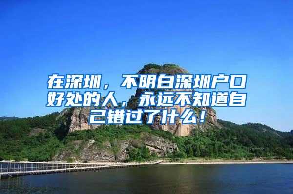 在深圳，不明白深圳户口好处的人，永远不知道自己错过了什么！