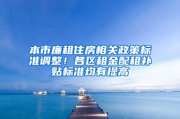 本市廉租住房相关政策标准调整！各区租金配租补贴标准均有提高