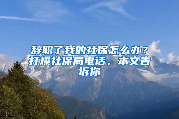 辞职了我的社保怎么办？打爆社保局电话，本文告诉你