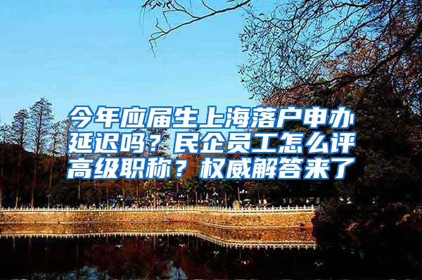 今年应届生上海落户申办延迟吗？民企员工怎么评高级职称？权威解答来了