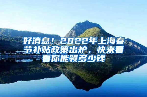 好消息！2022年上海春节补贴政策出炉，快来看看你能领多少钱