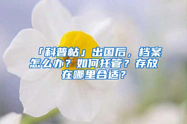 「科普帖」出国后，档案怎么办？如何托管？存放在哪里合适？