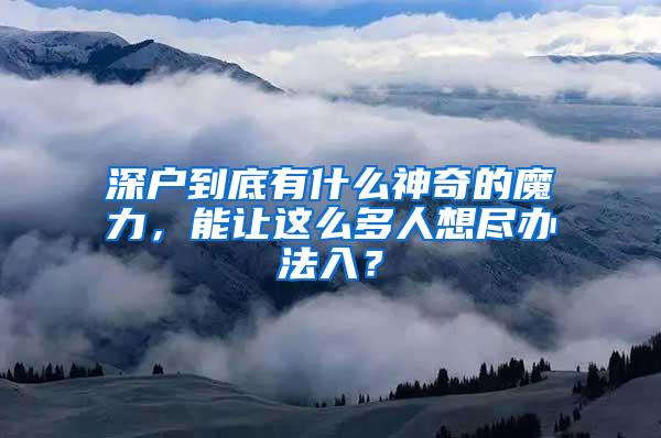 深户到底有什么神奇的魔力，能让这么多人想尽办法入？