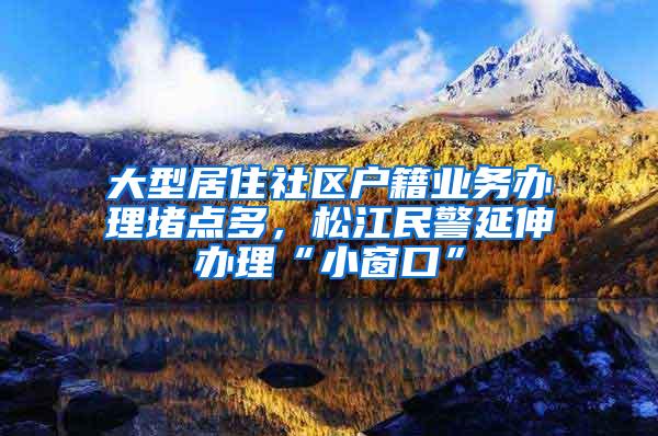 大型居住社区户籍业务办理堵点多，松江民警延伸办理“小窗口”