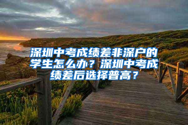 深圳中考成绩差非深户的学生怎么办？深圳中考成绩差后选择普高？