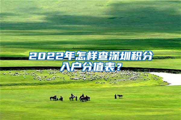 2022年怎样查深圳积分入户分值表？