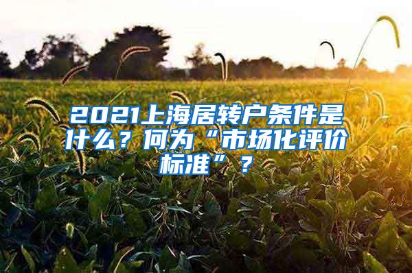 2021上海居转户条件是什么？何为“市场化评价标准”？