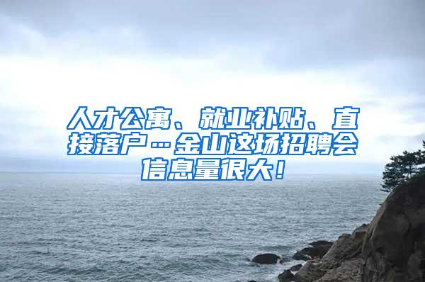 人才公寓、就业补贴、直接落户…金山这场招聘会信息量很大！