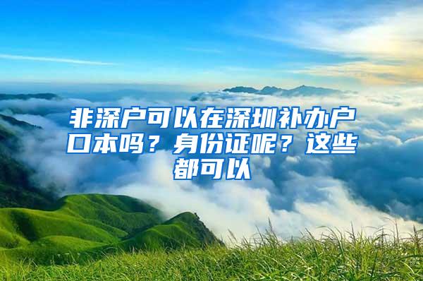 非深户可以在深圳补办户口本吗？身份证呢？这些都可以