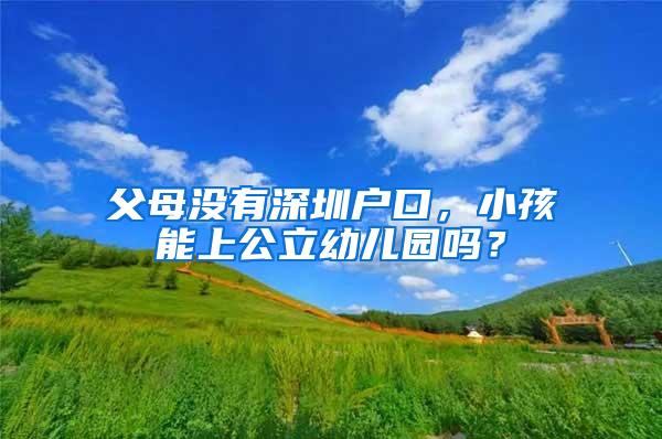 父母没有深圳户口，小孩能上公立幼儿园吗？