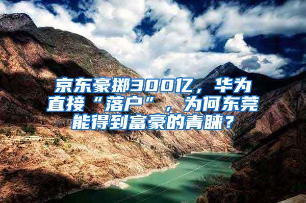 京东豪掷300亿，华为直接“落户”，为何东莞能得到富豪的青睐？