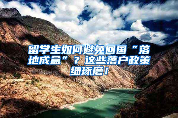 留学生如何避免回国“落地成盒”？这些落户政策细琢磨！