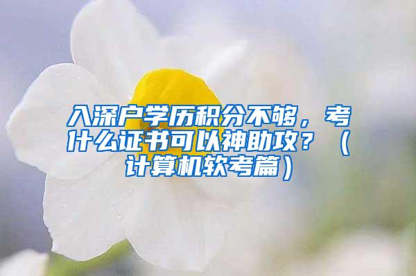 入深户学历积分不够，考什么证书可以神助攻？（计算机软考篇）