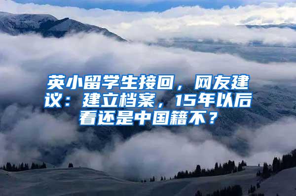 英小留学生接回，网友建议：建立档案，15年以后看还是中国籍不？