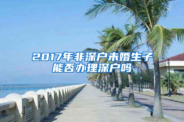 2017年非深户未婚生子能否办理深户吗