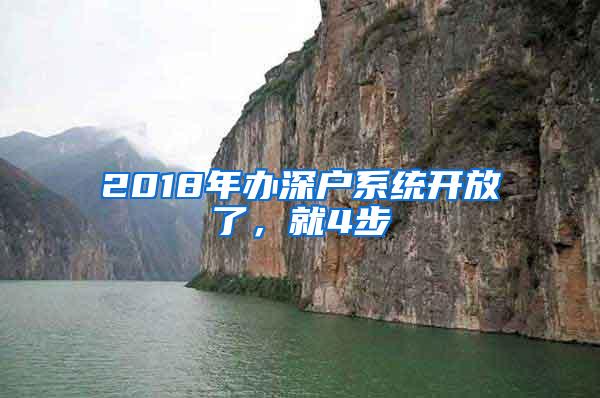 2018年办深户系统开放了，就4步