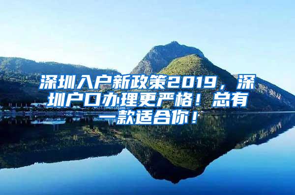 深圳入户新政策2019，深圳户口办理更严格！总有一款适合你！